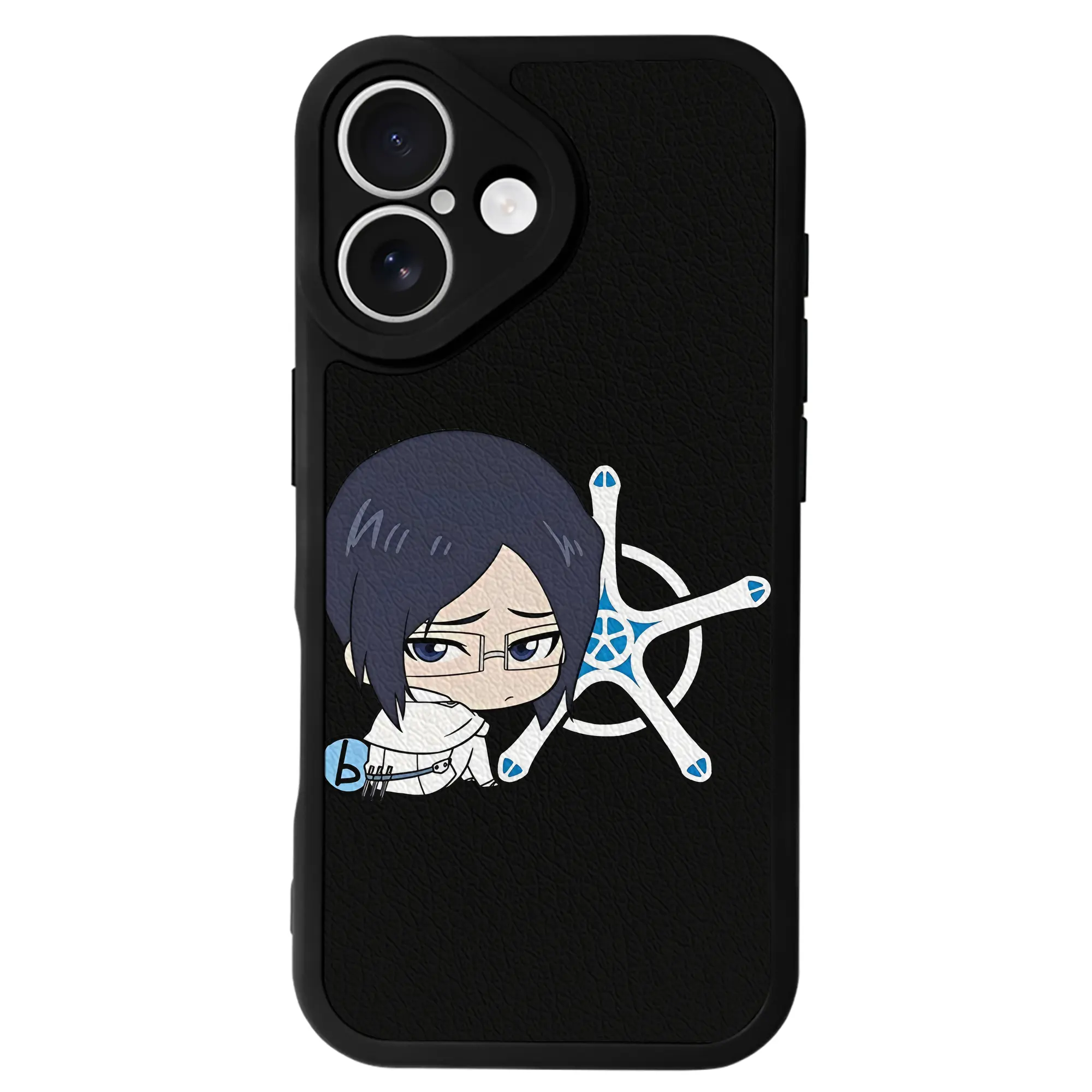 ブリーチ グッズ 石田 雨竜 - IPhone 16シリーズ対応 ・ シリコンスマホケース ・ レザー調 ・ 高精度フィット ・ 耐衝撃 ・ ワイヤレス充電対応 ・ 精密カット